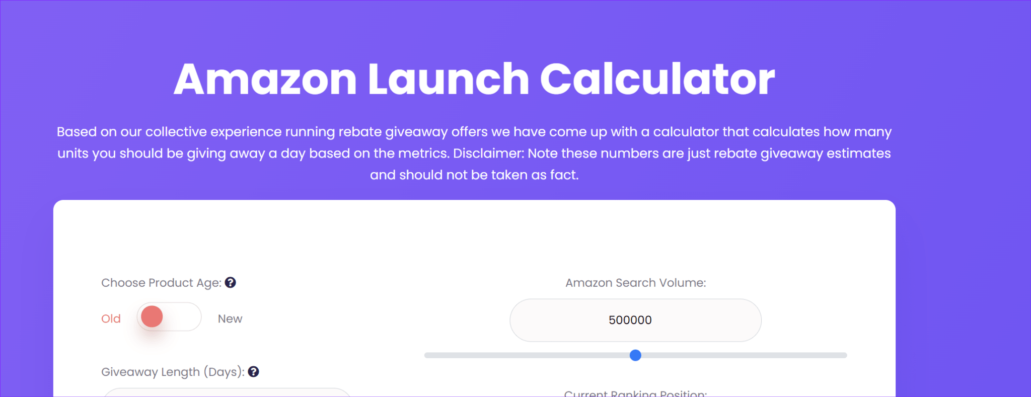 Product update. Amazon launch calculator Released.